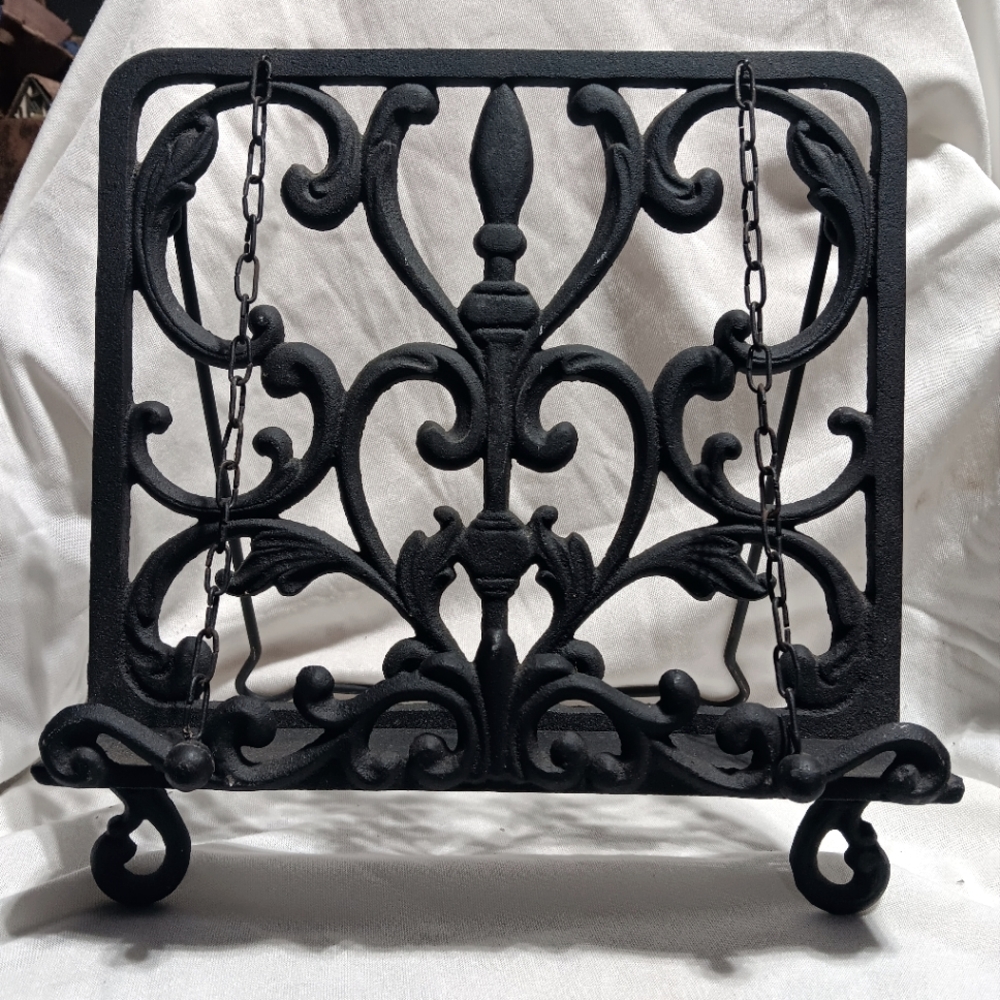 Vintage cast Iron book stand